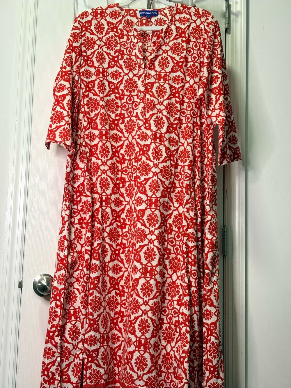 Rots Garden Red & White Printed Maxi Dress